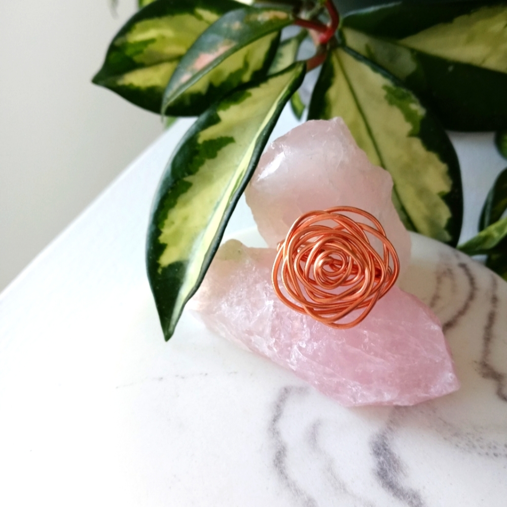 Rose style ring, copper